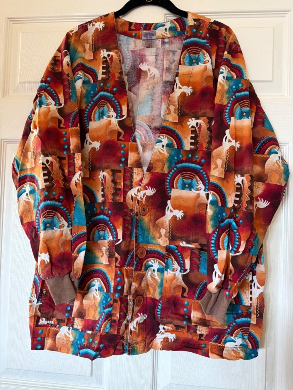 S.C.R.U.B.S. Unique Basic Scrubs Southwest Print Cotton Jacket M